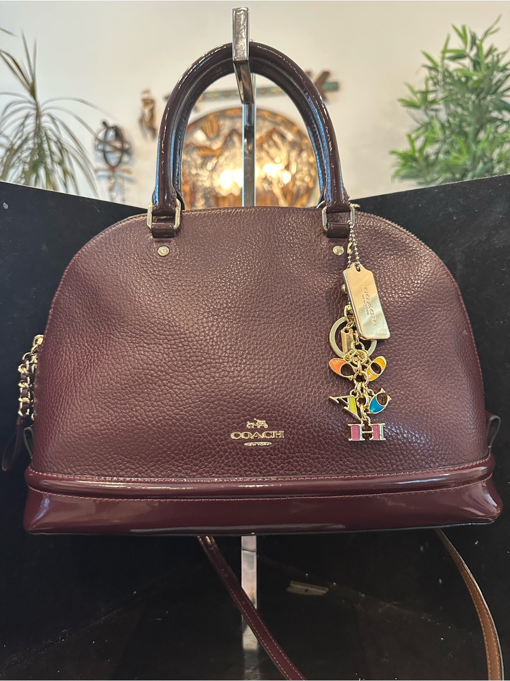 Coach#339 Sierra Leather Dome Satchel in Oxblood - Picture 2 of 12